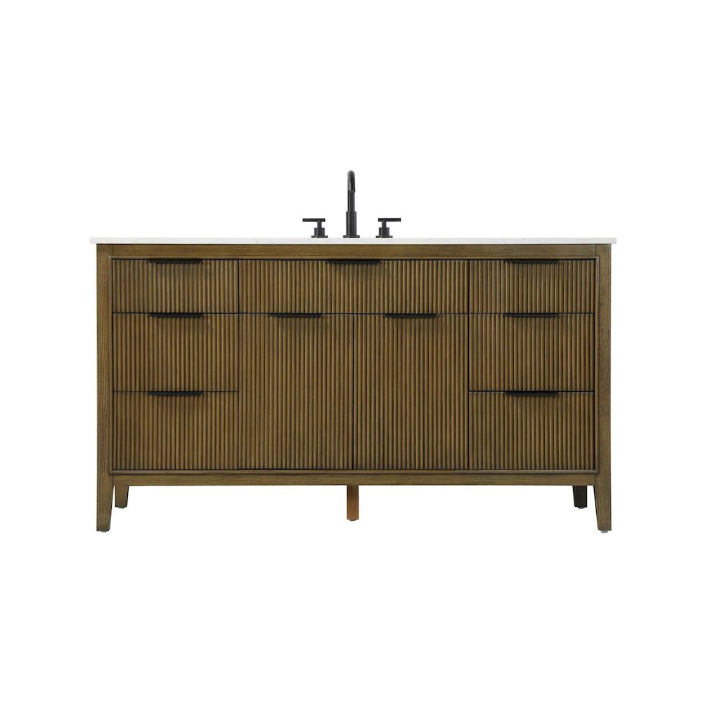 60 inch Single Bathroom Vanity in Hazel Oak