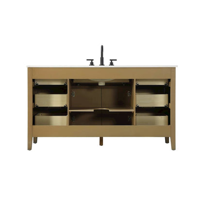 60 inch Single Bathroom Vanity in Hazel Oak