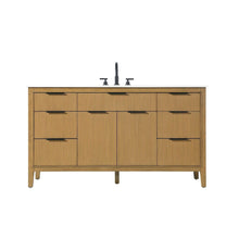 60 inch Single Bathroom Vanity in Honey Teak