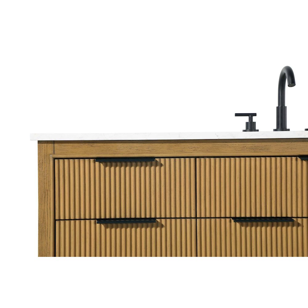 60 inch Single Bathroom Vanity in Honey Teak
