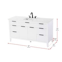 60 inch Single Bathroom Vanity in White