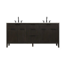 72 inch Double Bathroom Vanity in Chocolate Oak
