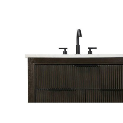 72 inch Double Bathroom Vanity in Chocolate Oak