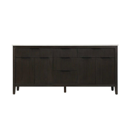 72 inch Double Bathroom Vanity in Chocolate Oak