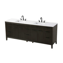 84 inch Double Bathroom Vanity in Chocolate Oak