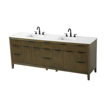 84 inch Double Bathroom Vanity in Hazel Oak