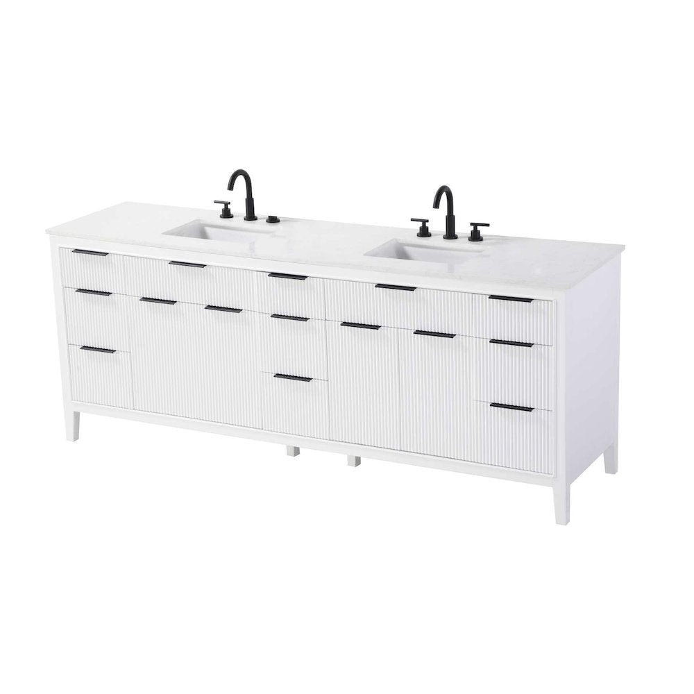 84 inch Double Bathroom Vanity in White