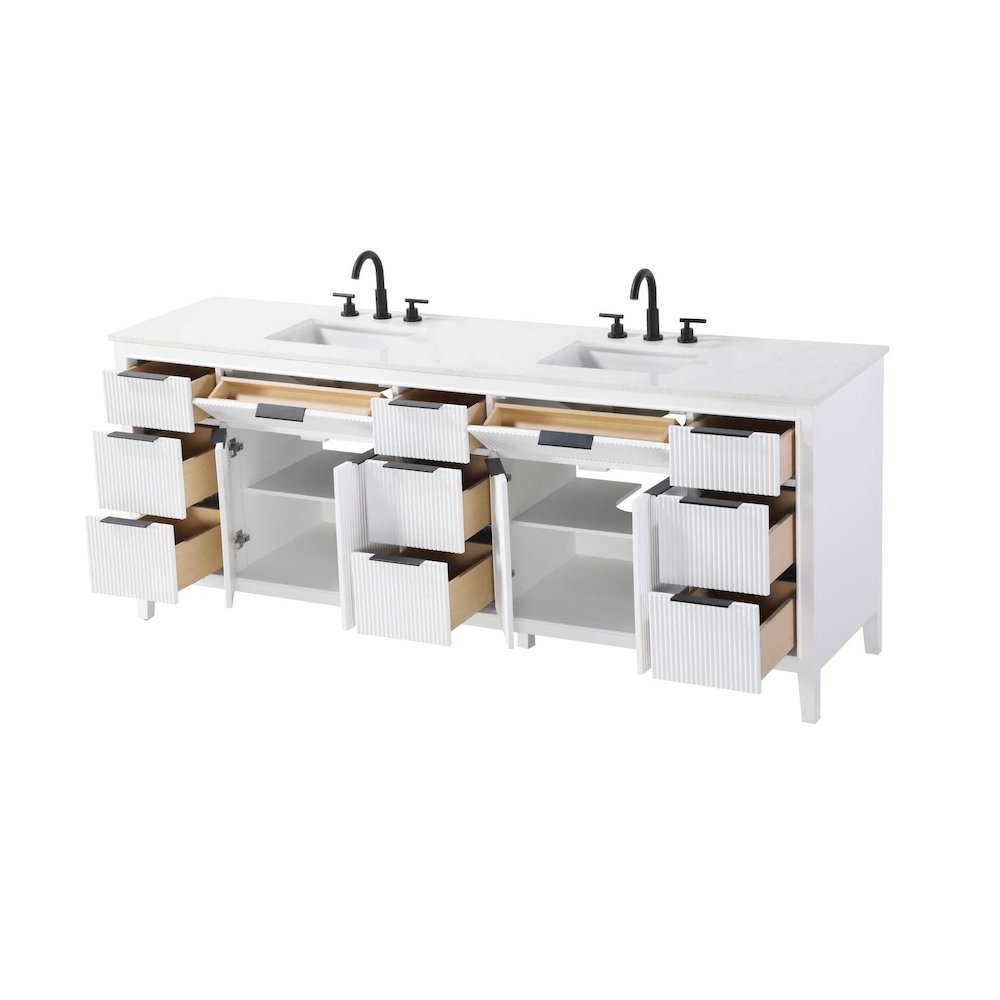 84 inch Double Bathroom Vanity in White