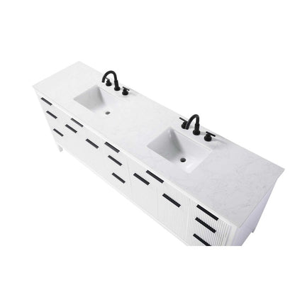84 inch Double Bathroom Vanity in White