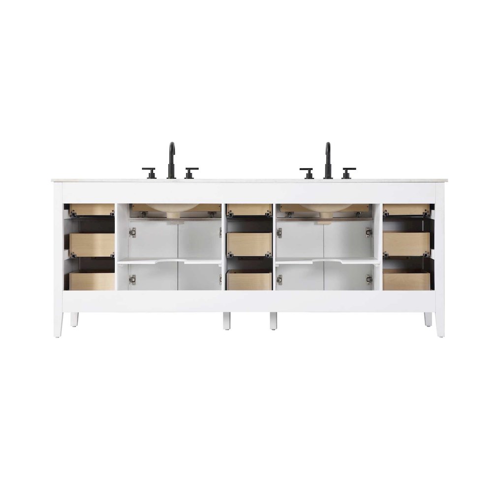 84 inch Double Bathroom Vanity in White