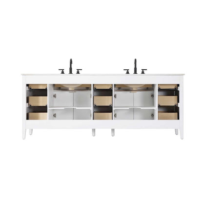 84 inch Double Bathroom Vanity in White