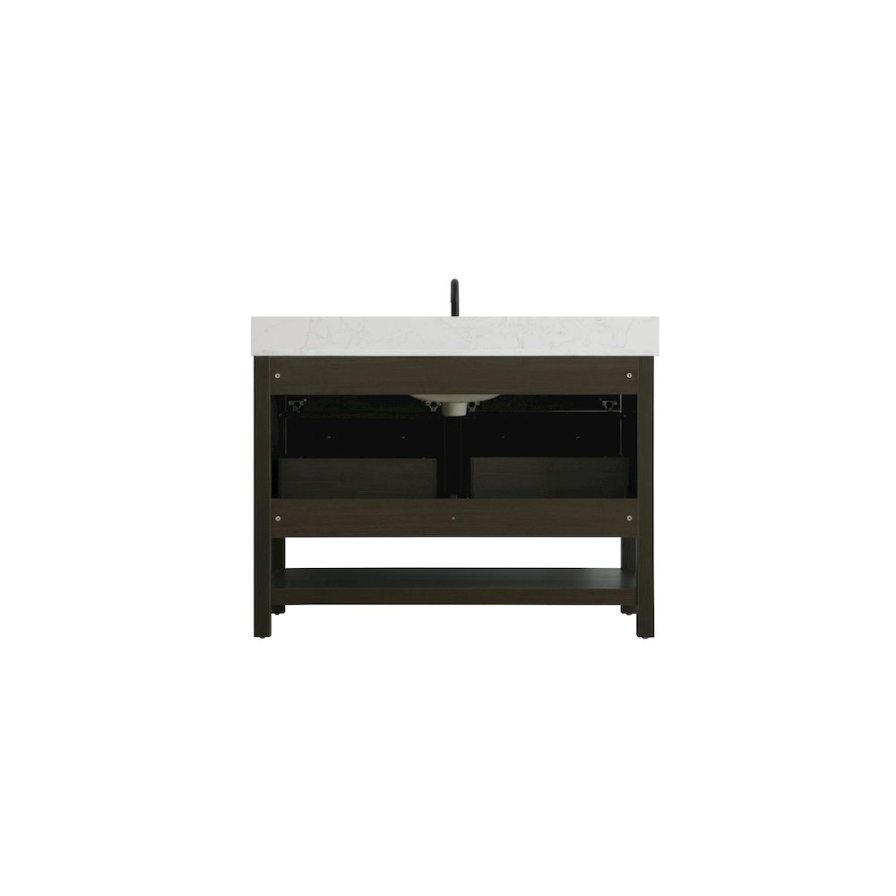 48 inch Single Bathroom Vanity in Mocha Brown with backsplash