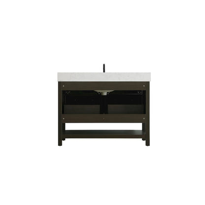 48 inch Single Bathroom Vanity in Mocha Brown with backsplash