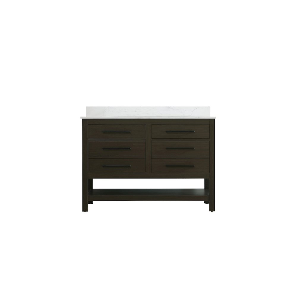 48 inch Single Bathroom Vanity in Mocha Brown with backsplash
