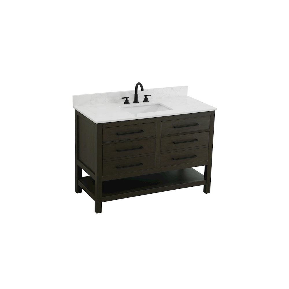 48 inch Single Bathroom Vanity in Mocha Brown with backsplash