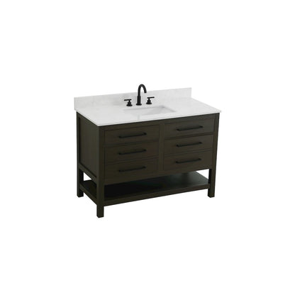 48 inch Single Bathroom Vanity in Mocha Brown with backsplash