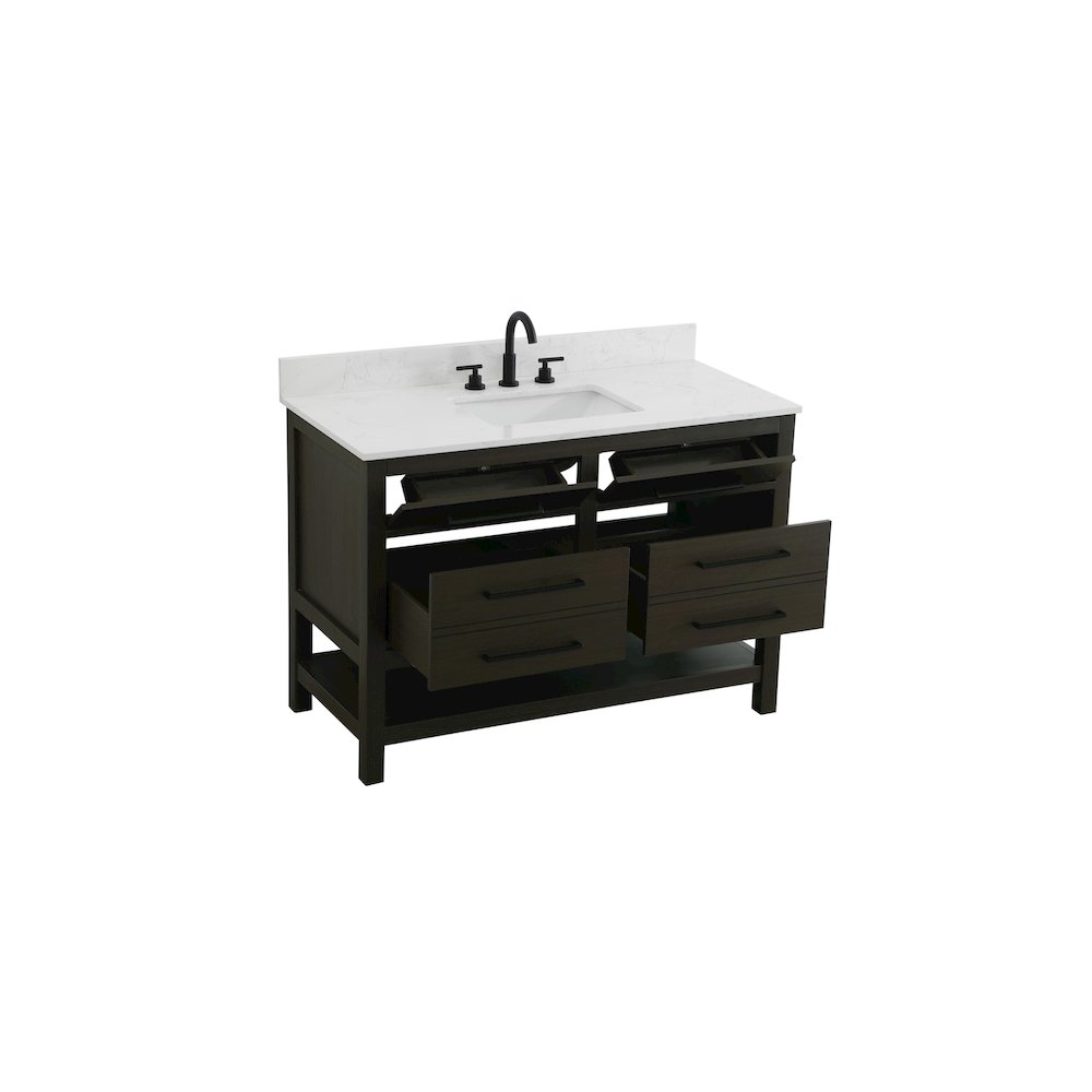 48 inch Single Bathroom Vanity in Mocha Brown with backsplash