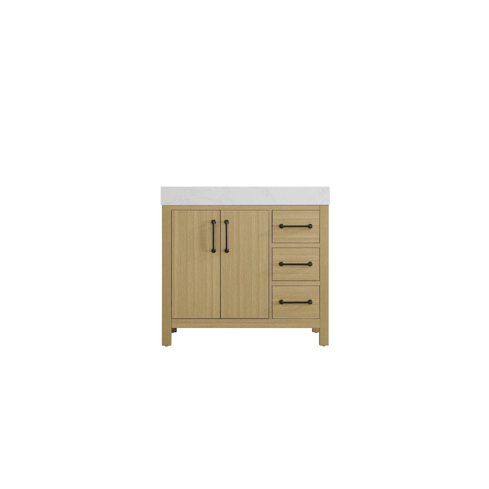 36 inch Single Bathroom Vanity In Honey Brown