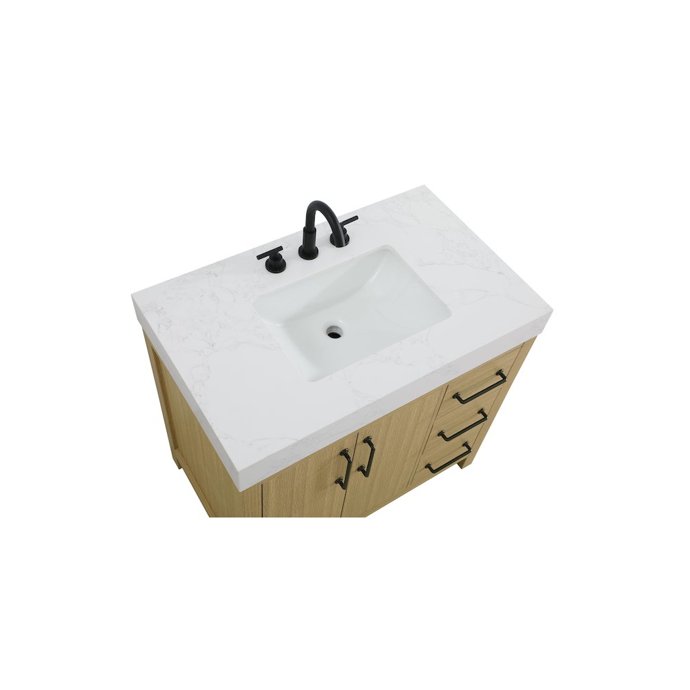 36 inch Single Bathroom Vanity In Honey Brown
