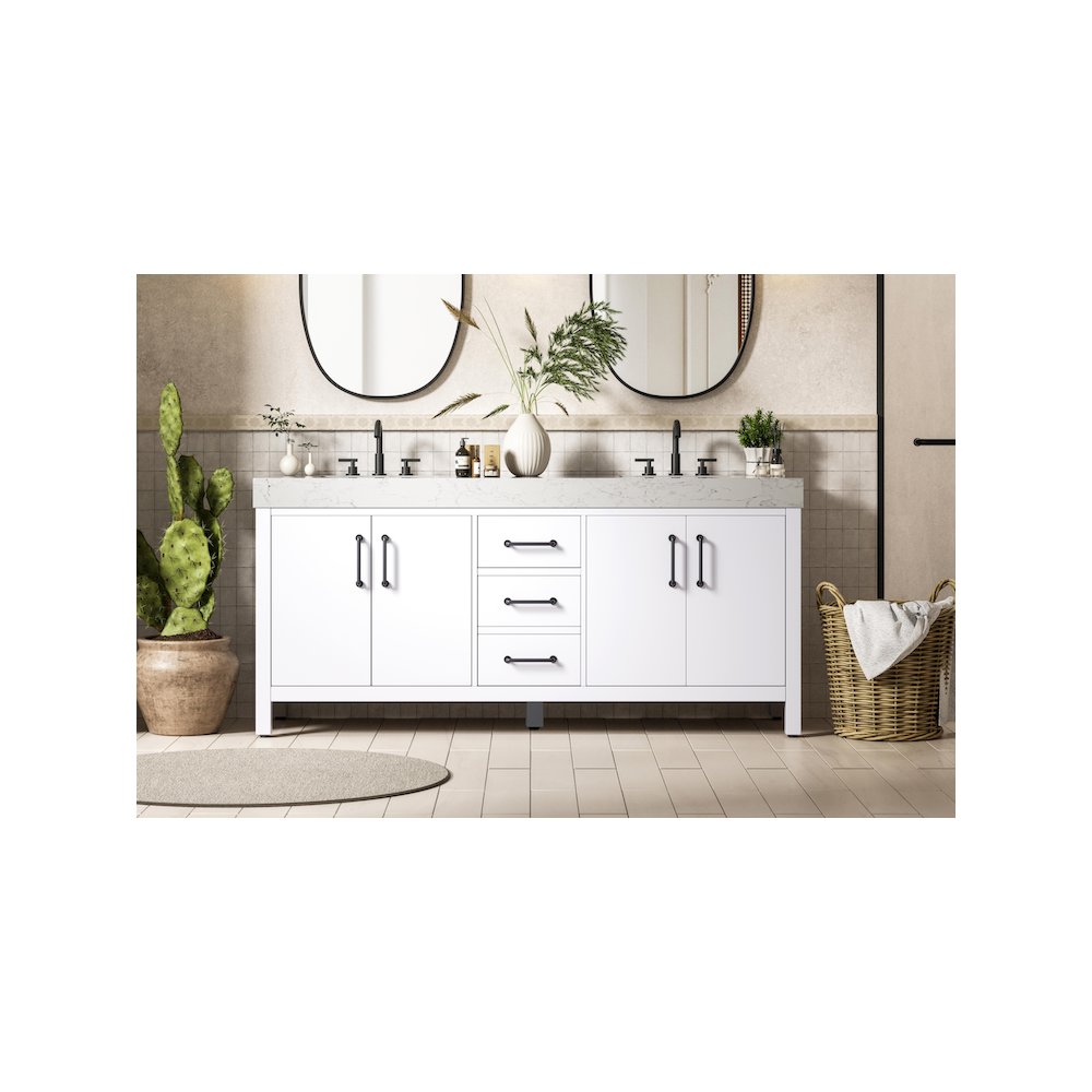 72 inch Double Bathroom Vanity In White