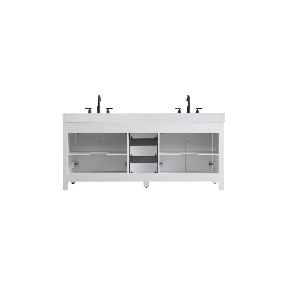 72 inch Double Bathroom Vanity In White