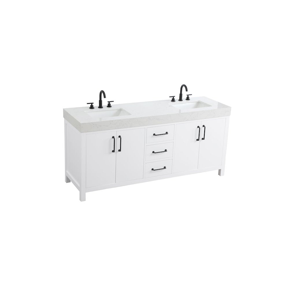 72 inch Double Bathroom Vanity In White