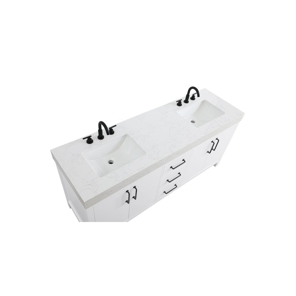 72 inch Double Bathroom Vanity In White