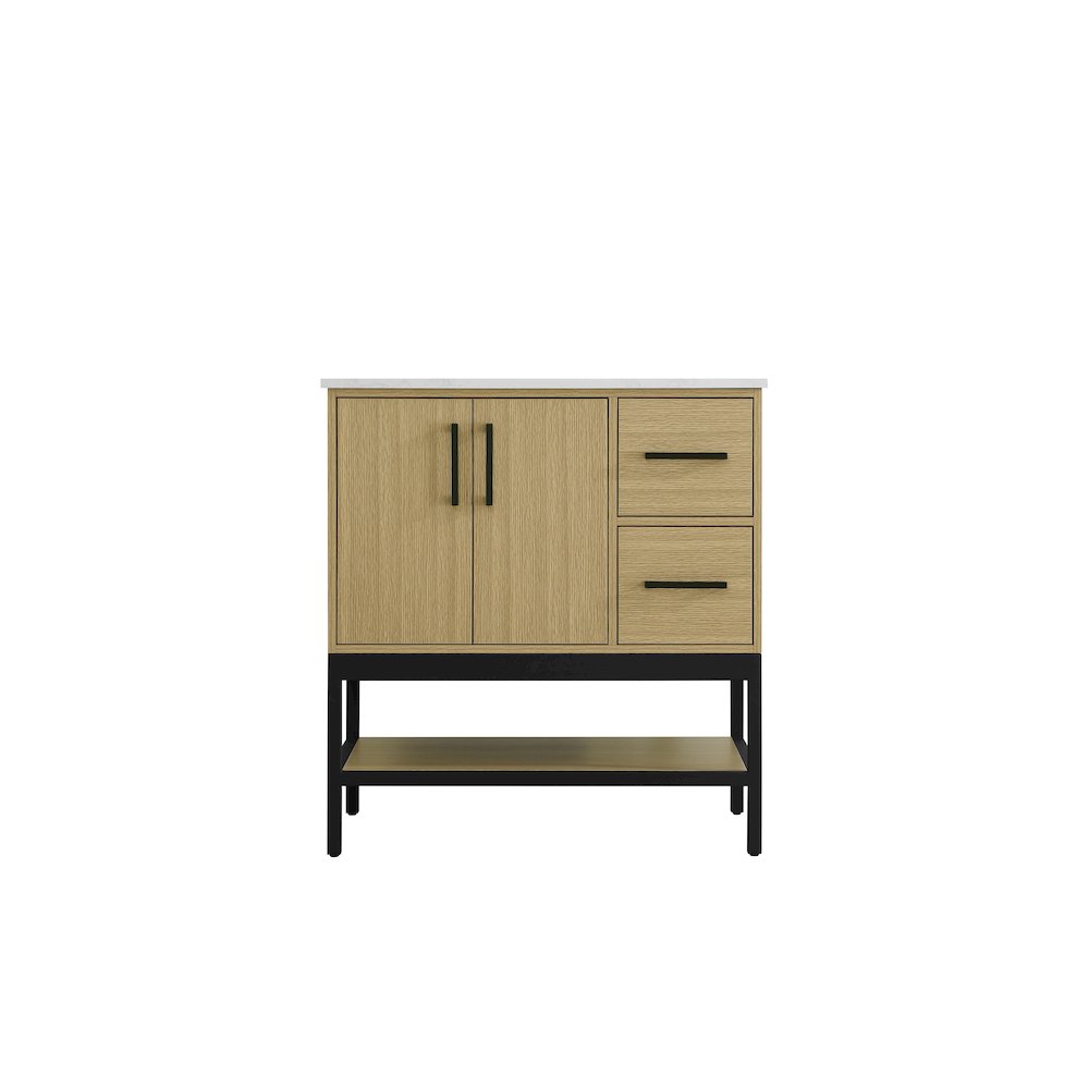 32 Inch Single Bathroom Vanity In Honey Brown