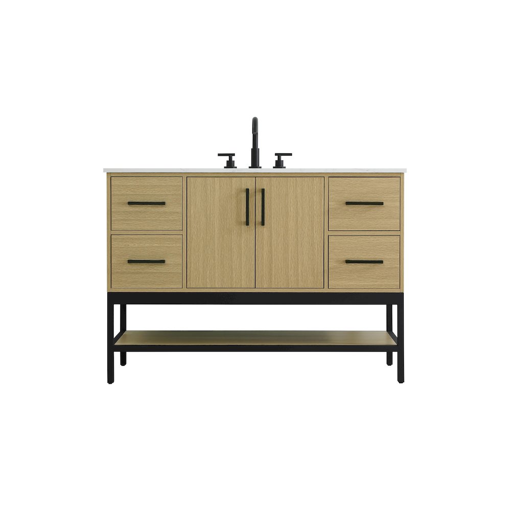48 Inch Single Bathroom Vanity In Honey Brown