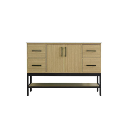 48 Inch Single Bathroom Vanity In Honey Brown