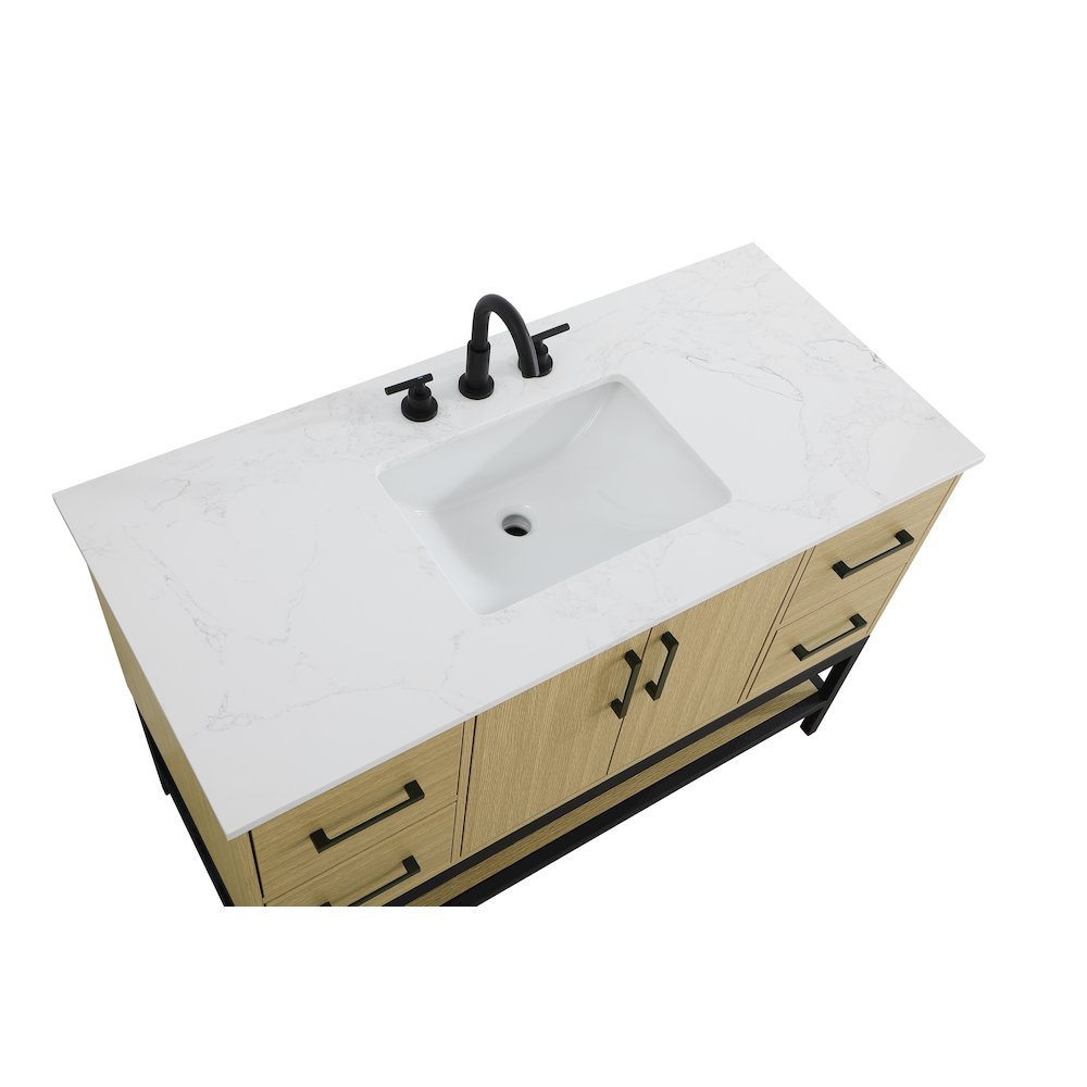 48 Inch Single Bathroom Vanity In Honey Brown