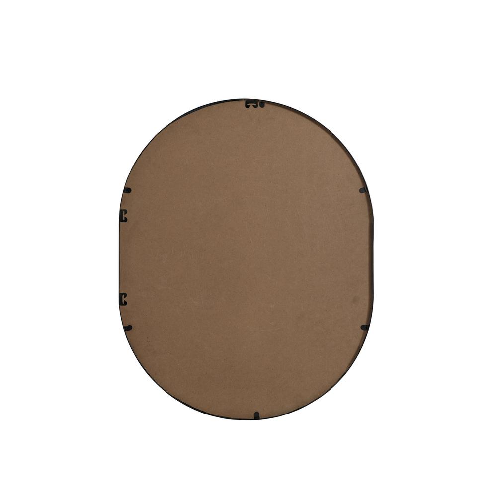 Metal Frame Oval Mirror 24x30 Inch in Black