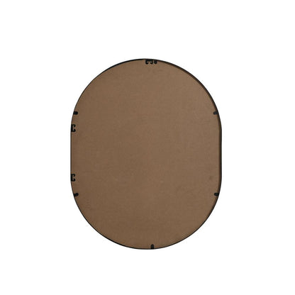 Metal Frame Oval Mirror 24x30 Inch in Black