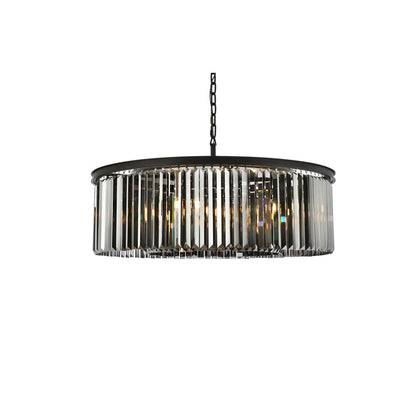 Sydney 10 light Matte Black Chandelier Silver Shade (Grey) Royal Cut Crystal