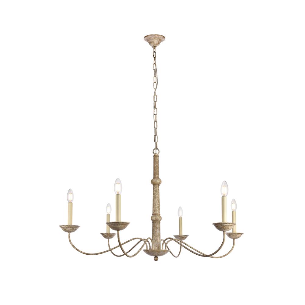 Merritt Collection Chandelier D39.8 H24 Lt:6 Weathered Dove Finish