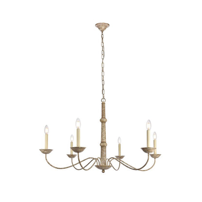 Merritt Collection Chandelier D39.8 H24 Lt:6 Weathered Dove Finish