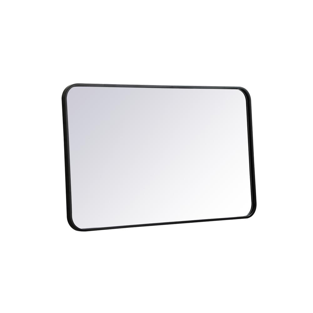 Soft corner metal rectangular mirror 22x36 inch in Black