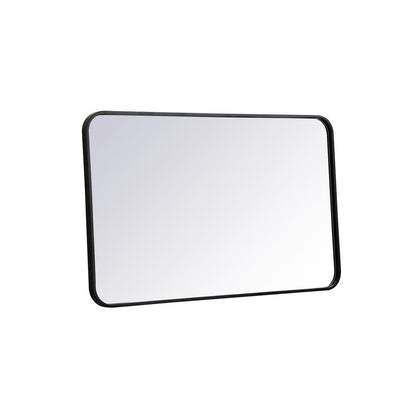 Soft corner metal rectangular mirror 22x36 inch in Black