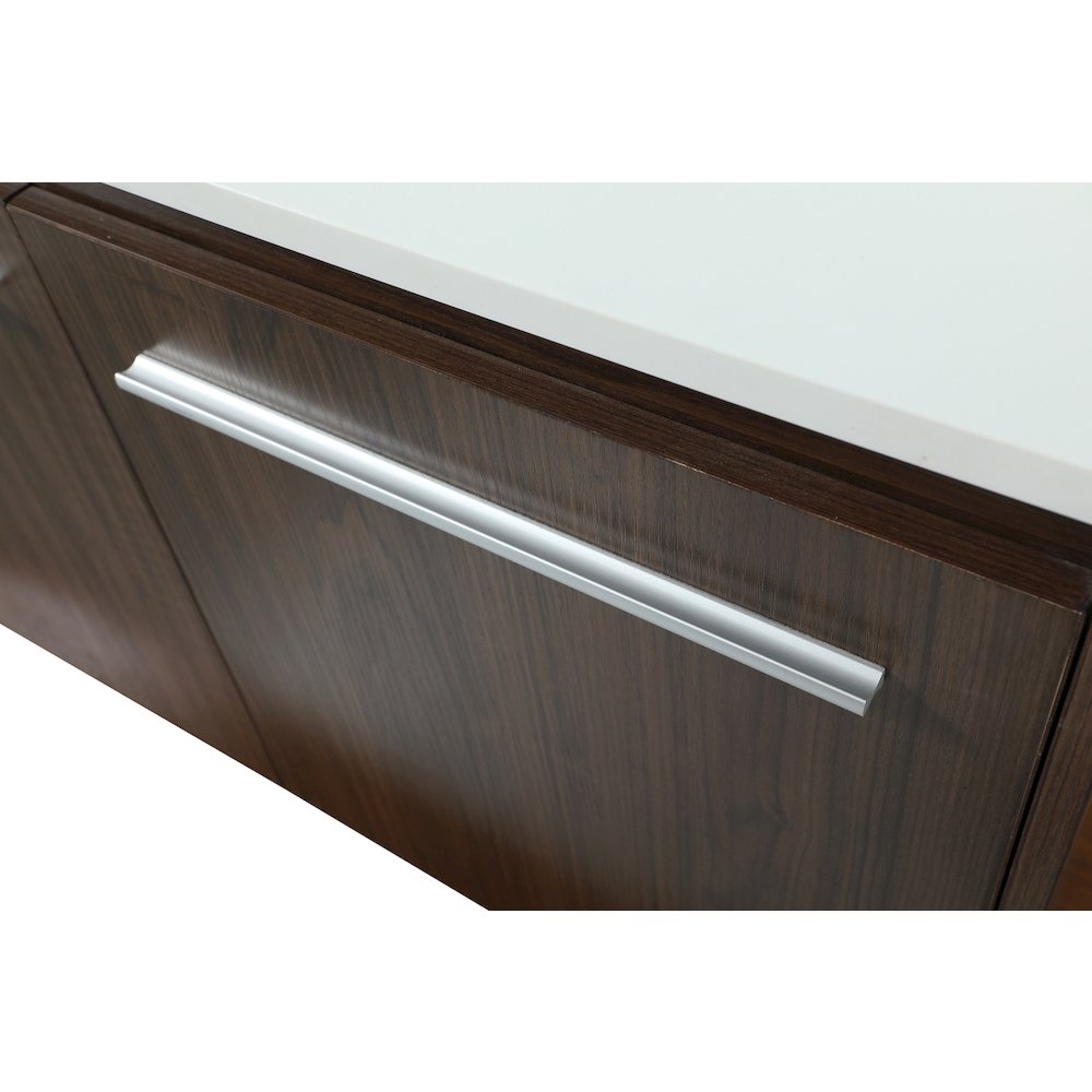 36 Inch Single Bathroom Vanity In Walnut With Backsplash