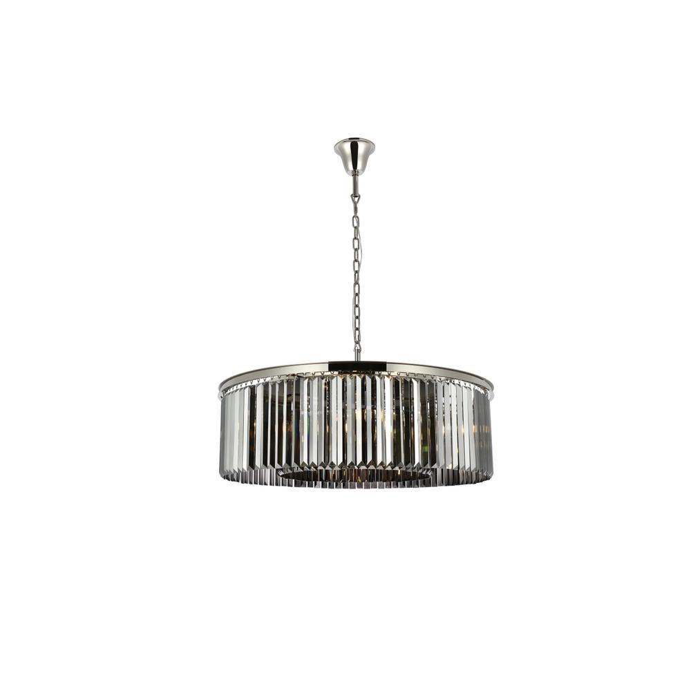 Sydney 10 light polished nickel Chandelier Silver Shade (Grey) Royal Cut Crystal