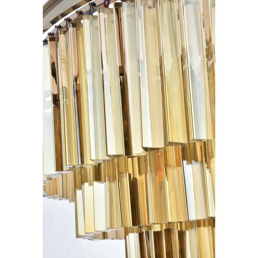Sydney 33 light polished nickel Chandelier Golden Teak (Smoky) Royal Cut Crystal