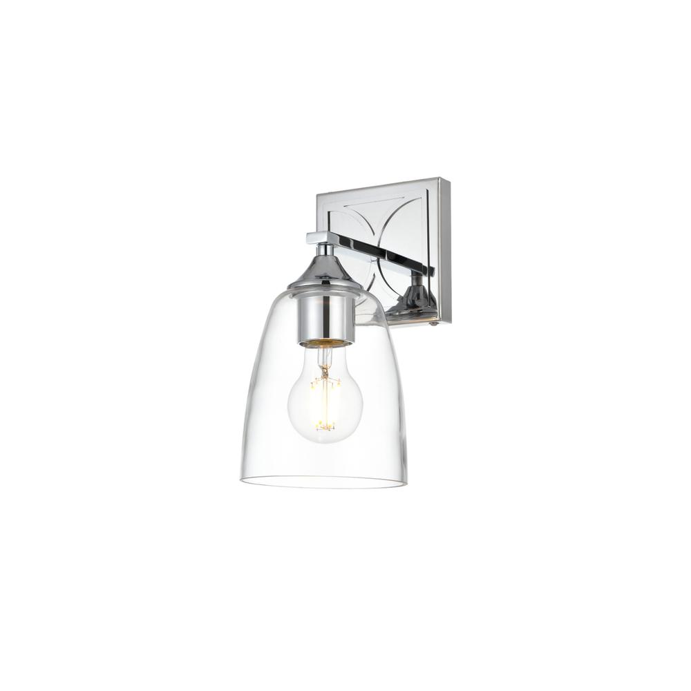 Harris 1 light Chrome and Clear Bath Sconce