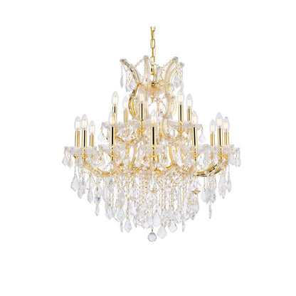 Maria Theresa 19 light Gold Chandelier Clear Royal Cut Crystal