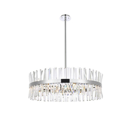 Serephina 36 inch crystal round chandelier light in chrome