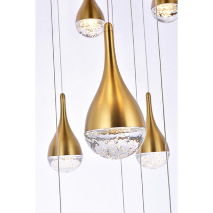 Amherst 42 inch LED chandelier in satin gold