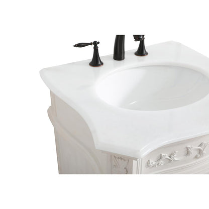 24 inch Single Bathroom vanity in antique white