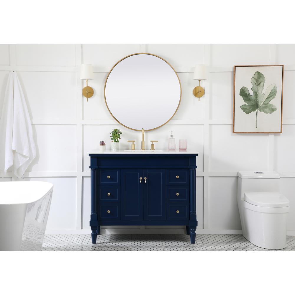 42 inch Single bathroom vanity in blue