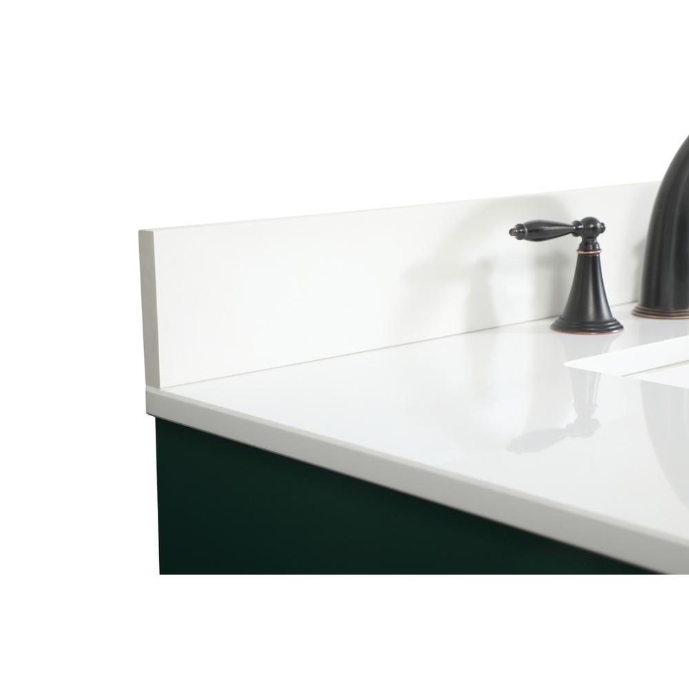 36 inch Single bathroom vanity in green with backsplash