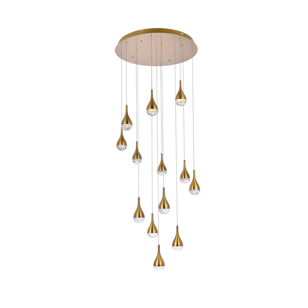 Amherst 30 inch LED chandelier in satin gold
