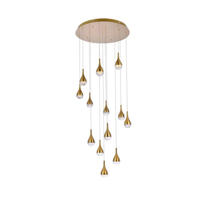 Amherst 30 inch LED chandelier in satin gold